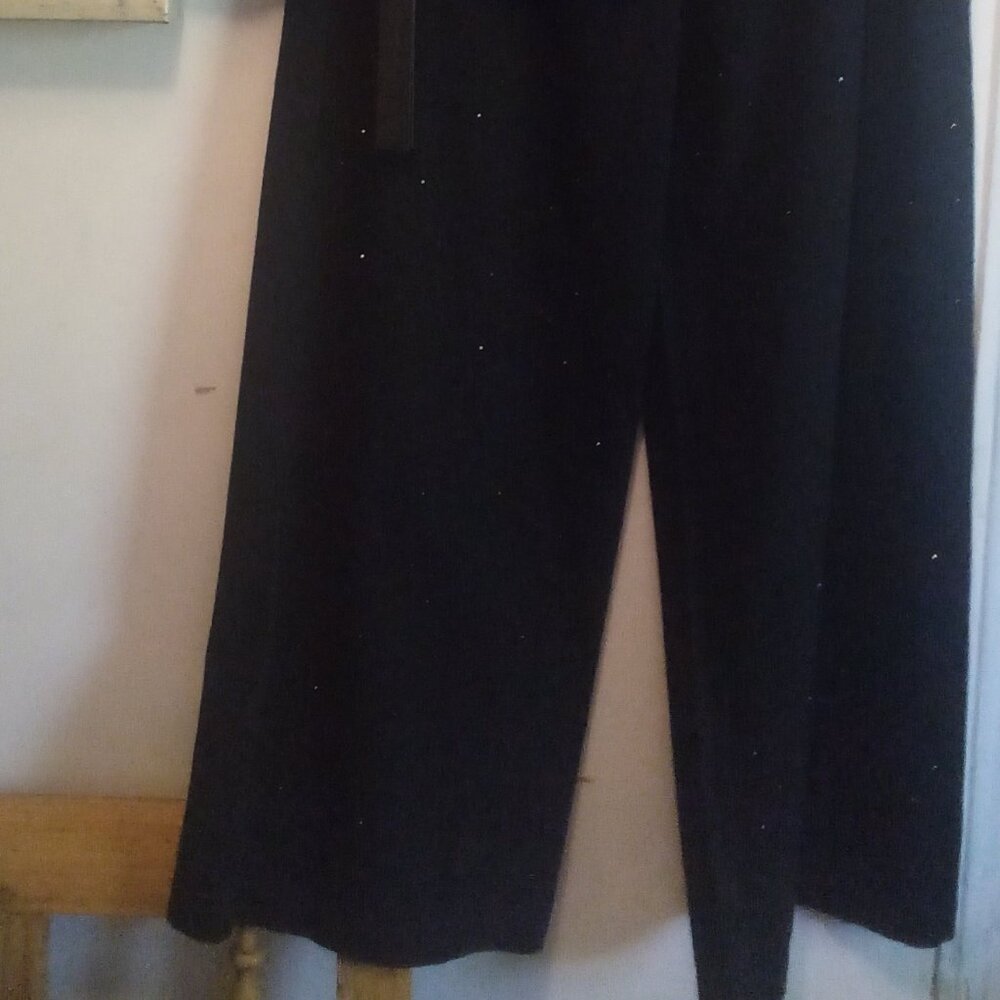 House of Harlow 1960 2PC Black on Black Crystals Denim Crop Top Pantsuit (10)NWT - Picture 3 of 14